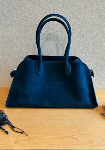 Ashley Suede Leather Bag Blue