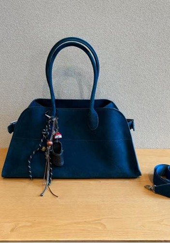 Ashley Suede Leather Bag Blue