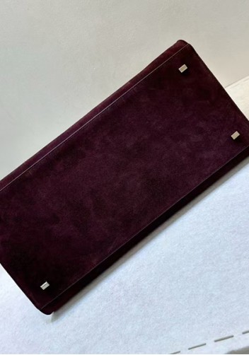 Ashley Suede Leather Bag Burgundy
