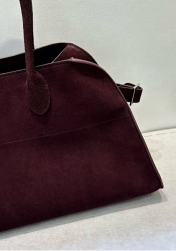 Ashley Suede Leather Bag Burgundy