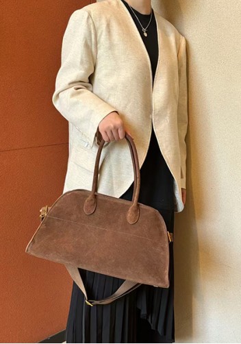 Ashley Suede Leather Bag Cocoa