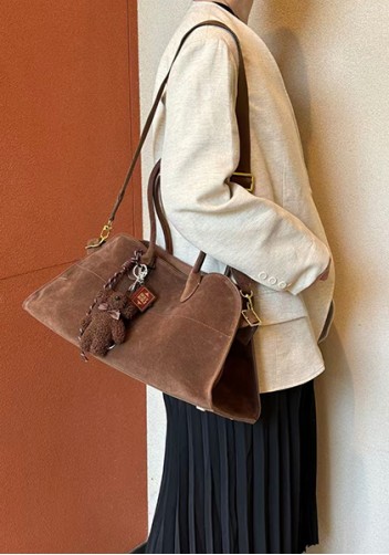 Ashley Suede Leather Bag Cocoa