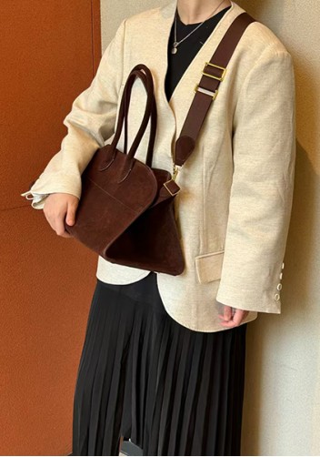 Ashley Suede Leather Bag D Choco