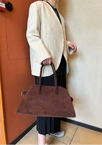 Ashley Suede Leather Bag D Choco