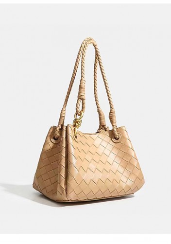 Mia Chute Synthetic Leather Small Shoulder Bag Beige