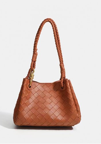 Mia Chute Synthetic Leather Small Shoulder Bag Brown