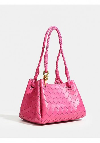 Mia Chute Synthetic Leather Small Shoulder Bag Hot Pink