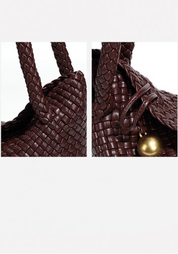 Mia Ball Synthetic Leather Shoulder Bag Coffee