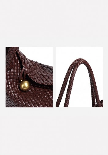 Mia Ball Synthetic Leather Shoulder Bag Coffee