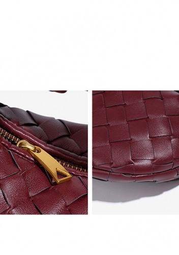 Dina Candy Knotted Intrecciato Vegan Leather Bag Wine