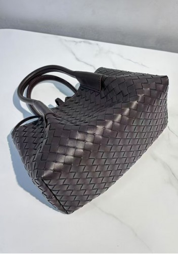 Mia Gallery Woven Leather Shoulder Small Bag Coffee