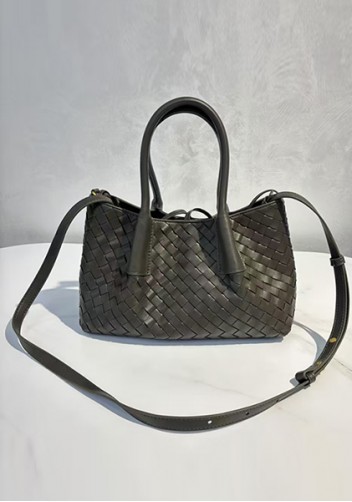 Mia Gallery Woven Leather Shoulder Small Bag Green