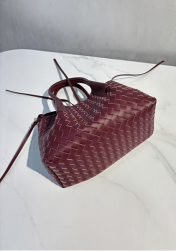 Mia Gallery Woven Leather Shoulder Small Bag Wine