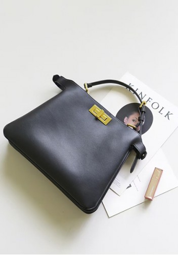 Carrie Smooth Leather Medium Bag Black
