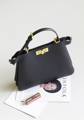 Carrie Smooth Leather Medium Bag Black