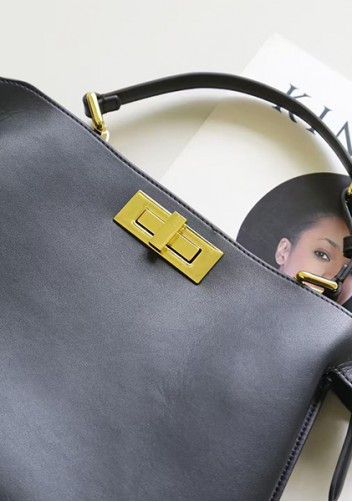 Carrie Smooth Leather Medium Bag Black
