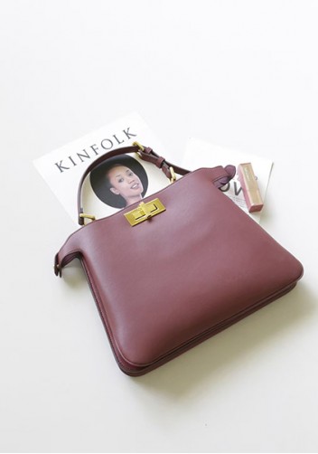 Carrie Smooth Leather Medium Bag Burgundy