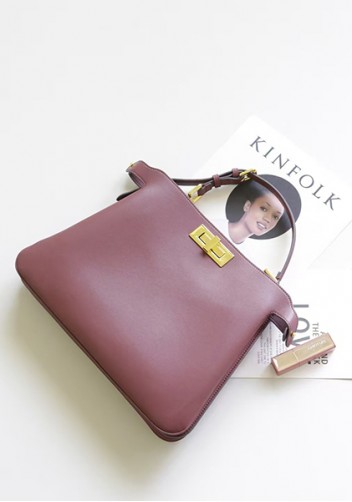 Carrie Smooth Leather Medium Bag Burgundy