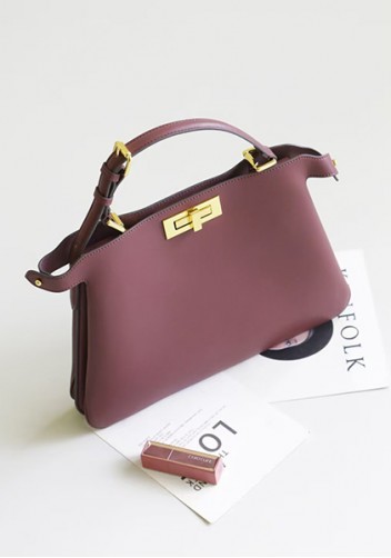 Carrie Smooth Leather Medium Bag Burgundy