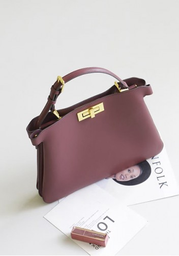 Carrie Smooth Leather Medium Bag Burgundy