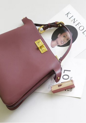 Carrie Smooth Leather Medium Bag Burgundy