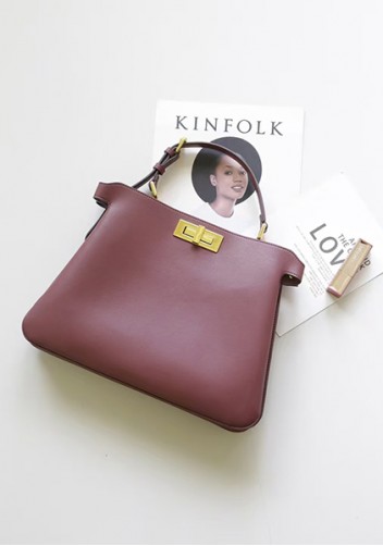 Carrie Smooth Leather Medium Bag Burgundy