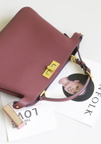 Carrie Smooth Leather Medium Bag Burgundy