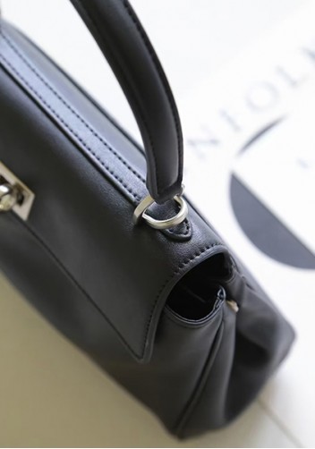Bravado Smooth Leather 35CM Bag Black Silver