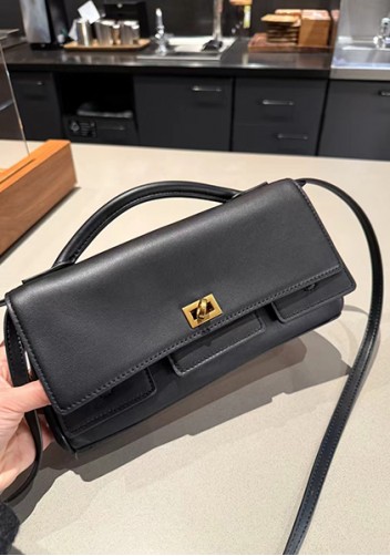 Monaco Glam Small Clutch On Strap Black Antique Gold