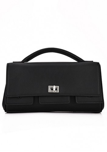 Monaco Glam Small Clutch On Strap Black Silver