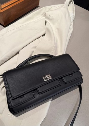 Monaco Glam Small Clutch On Strap Black Silver