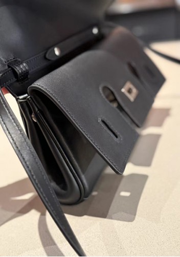 Monaco Glam Small Clutch On Strap Black Silver