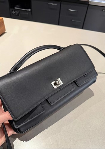 Monaco Glam Small Clutch On Strap Black Silver