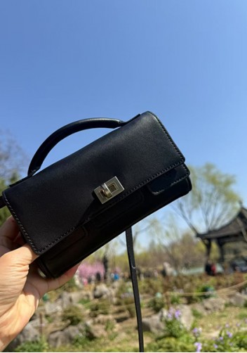 Monaco Glam Small Clutch On Strap Black Silver