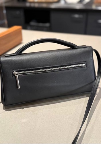 Monaco Glam Small Clutch On Strap Black Silver