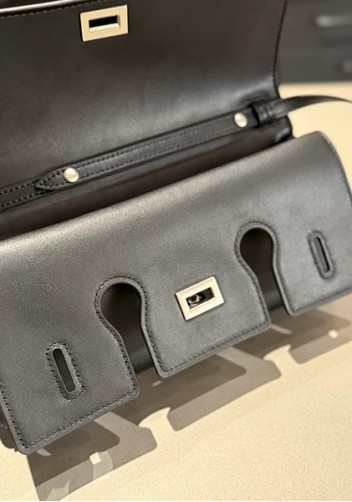Monaco Glam Small Clutch On Strap Black Silver