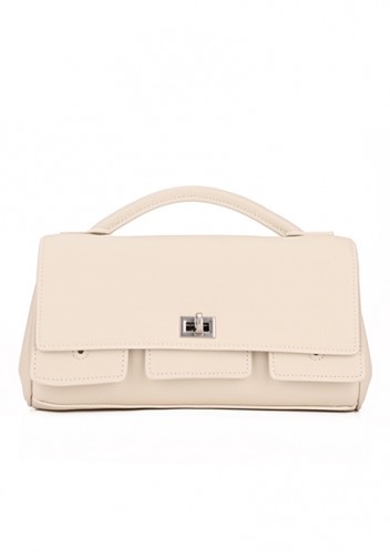 Monaco Glam Small Clutch On Strap Cream