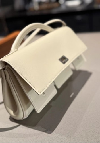 Monaco Glam Small Clutch On Strap Cream