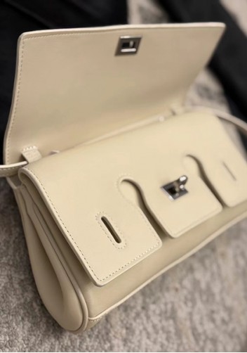 Monaco Glam Small Clutch On Strap Cream