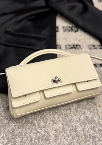 Monaco Glam Small Clutch On Strap Cream