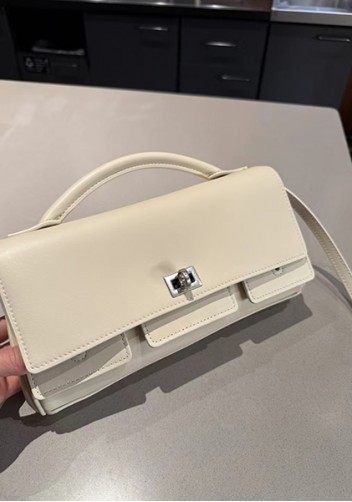 Monaco Glam Small Clutch On Strap Cream