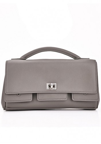 Monaco Glam Small Clutch On Strap Grey