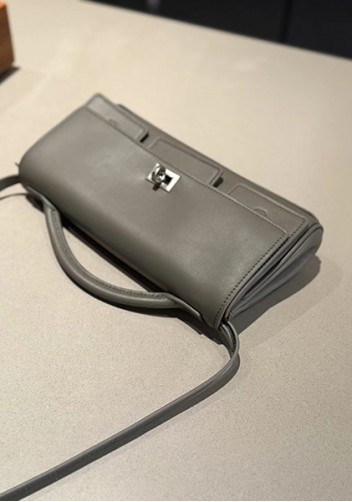 Monaco Glam Small Clutch On Strap Grey