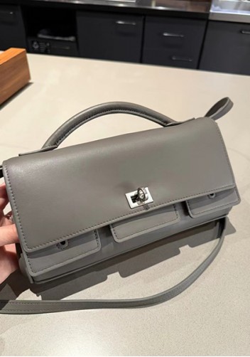 Monaco Glam Small Clutch On Strap Grey
