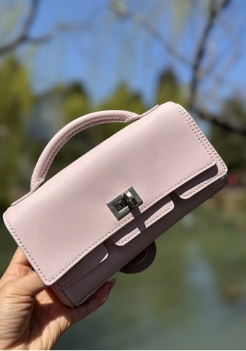 Monaco Glam Small Clutch On Strap Pink