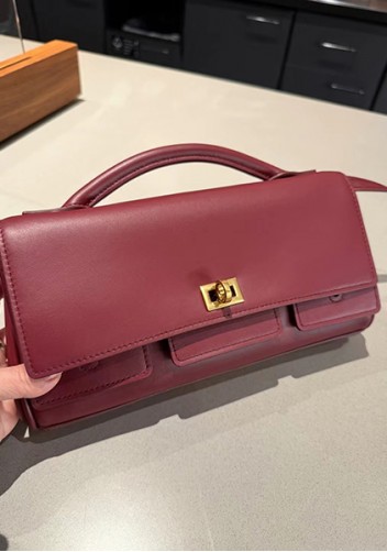 Monaco Glam Small Clutch On Strap Wine