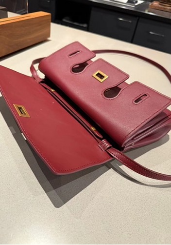 Monaco Glam Small Clutch On Strap Wine