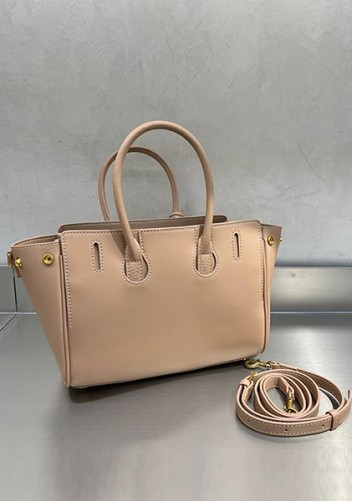 Monaco Glam Carry All Mini Leather Shoulder Bag Beige