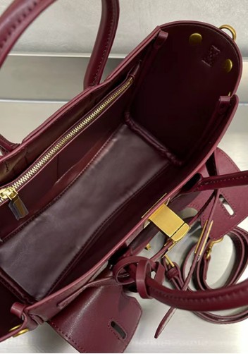 Monaco Glam Carry All Mini Leather Shoulder Bag Wine