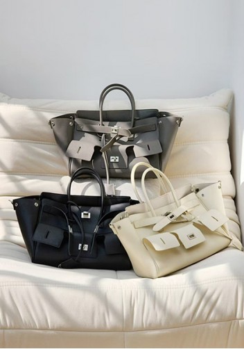 Monaco Glam Carry All Large Leather Shoulder Bag Cream